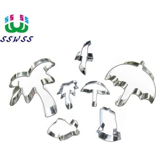 Coconut Trees,Sun Umbrella,Seabird,Small Boat,Small Fish Shaped Cake Molds,Hawaii Scenery Cake Decorating Tools,Direct Selling