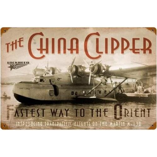 Losea Lockheed Martin China Clipper Retro Metal Signs for Wall Art Decoration
