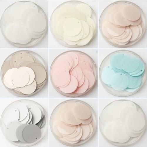 Matte Sequins 20mm Large Round Loose Sequin Lentejuelas Needlework Crafts Sewing PVC Paillettes Women Garment Accessories 30g