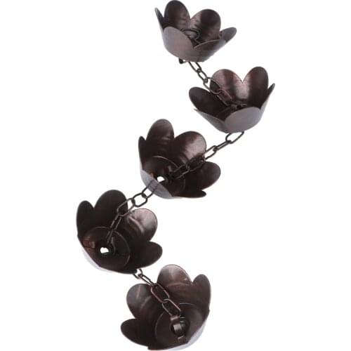 1m Metal Rain Chain Petal Shape Chimes And Cups Rain Catcher Rain Drain Chain Rain Gutter Downspout For Gutter