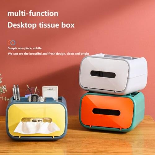 Tissue Box Multifunctional Home TV Remote Control Paper Towel Magnetic Absorption Box Creative Cute Light Luxury