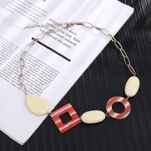 Trendy Acrylic Resin Beads Pendant Necklaces Women Charm Cheap Necklace Collar Fashion Accessories Jewelery Link Chain neckles