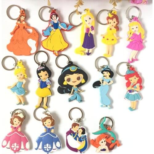 Disney Princess Series mermaid Fashion Anime Toy Figures Keychain Cartoon Keyholder Birthday Unisex Gifts New