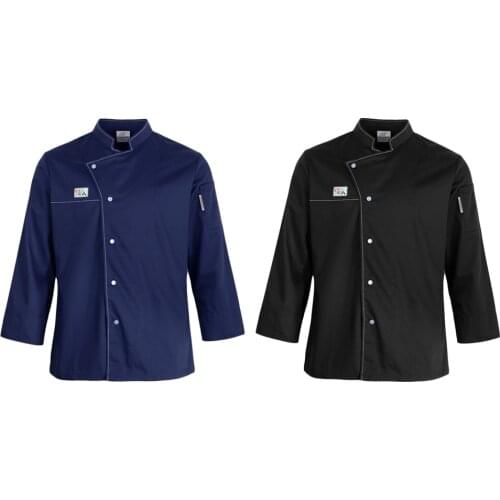 Mens Womens Lightweight Long Sleeve Chef Coat Jacket Kitchen Uniform - Select Colors & Sizes