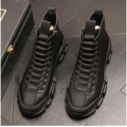 Hip hops Men 2020 Breathable Sneakers Vulcanize Boots Male yellow black Mesh Wear-resistant Casual boots Tenis Masculino