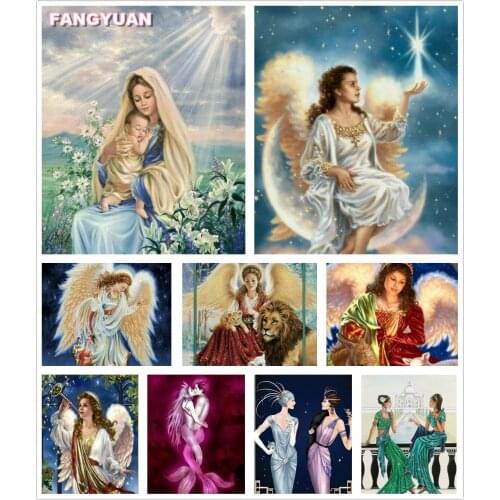 Angel Kid 5D Diy Diamond Painting Accessories Religious Figure Full Drill Cross Stitch Kit Diamond Embroidery Mosaic Home Decor