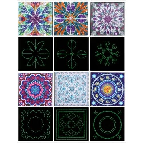 DIY 5D Luminous Diamond Painting Kits for Adult Kids Special Shaped Diamond Painting Mandala Flowers Kit Partial Drill for Decor