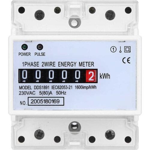 DDS1891 Single Phase Meter 50Hz 230V 80AHigh Accuracy 4P LCD Electricity KWH Watt hour din-rail Energy Meters