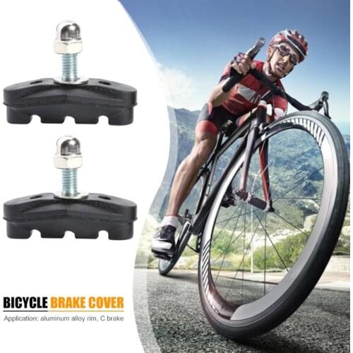 2pcs Durable Black Rubber Bicycle Brake Pads Shoes Blocks MTB Mountain Bike C-Brake Stand Cycling Equipment Accessories