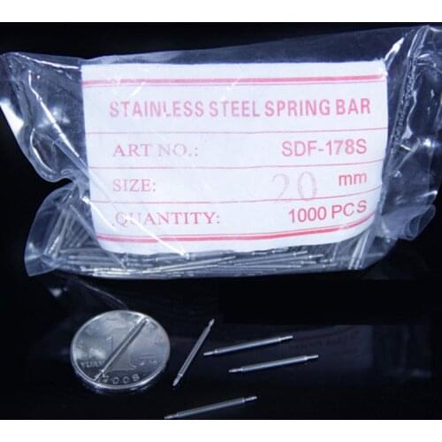 Free shipping 1000pcs 20mm SDF-178S Stainless Steel Double Flange Watch Spring Bars for Watch band pin Link watch Parts
