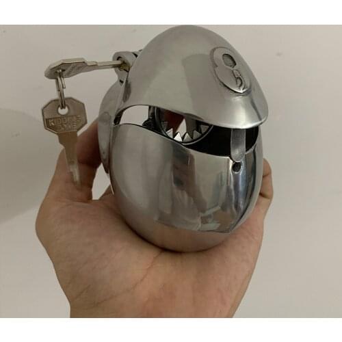 Stainless Steel Scrotum Stretcher Egg Fully Restraint Male Chastity Cage Lock Devices Testis Penis Lock Men BDSM Gear Sex Toys