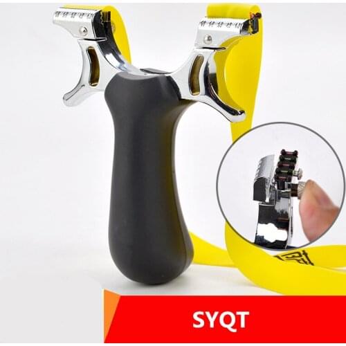 New Slingshot Spring Fast Pressing Flat Leather Slingshot Free Tied Shooting Fish Outdoor Hunting Competitive Slingshot