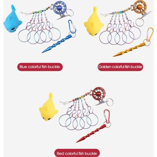 Fishing Lock Lure with 5 Buckle, Stainless Steel Fishing Stringer Buckle Combination with Float Fishing Tackle 5M Rope