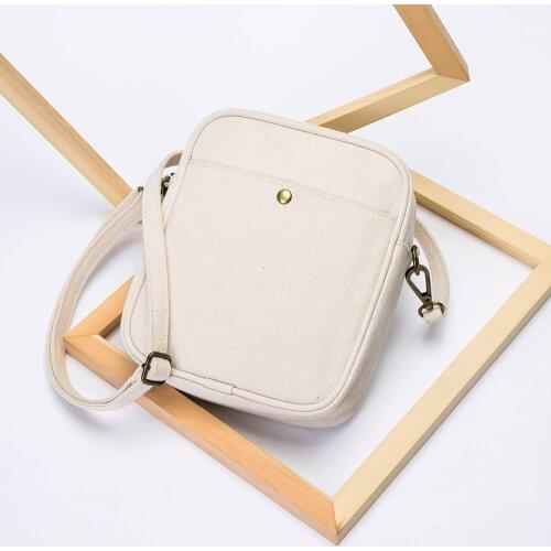 Womens Messenger Bag Canvas Bag New Harajuku Simple Shoulder Korean Small Square Bag
