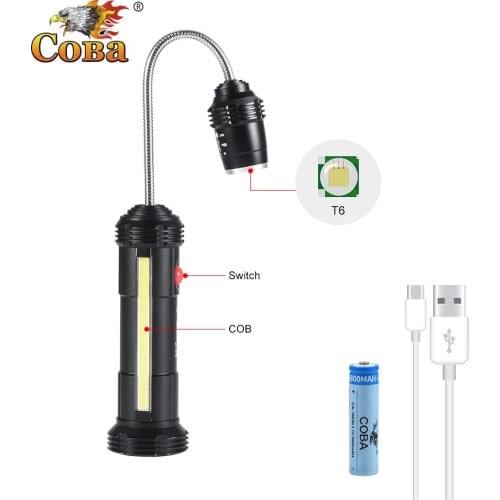 Led BBQ lamp cob portable spot light magnetic usb rechargeable 18650 battery camping lantern T6 worklight waterproof zoomable