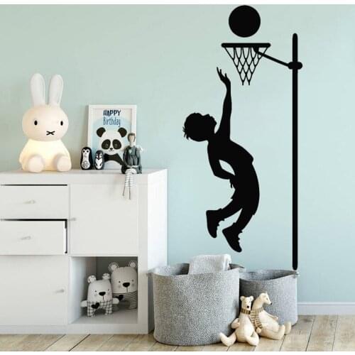 Nursery Bedroom Vinyl Wall Decal Kids Room Decoration Play Basketball Sport Stickers Ball Mural O154