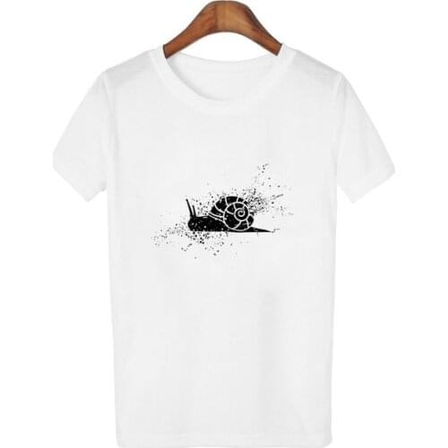 2017 Summer T-shirt Women Short Sleeve T Shirt Snail Print T-shirt Tee Femme Ladies Tops Summer Style Blusas