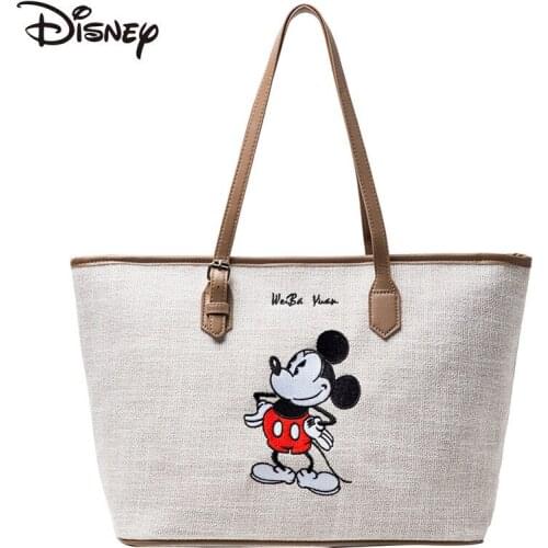 2021 New Disney Cartoon Mickey Lady Shoulder Bag Fashion Casual Large Capacity Storage Bag Multifunctional Zipper Lady Handbag