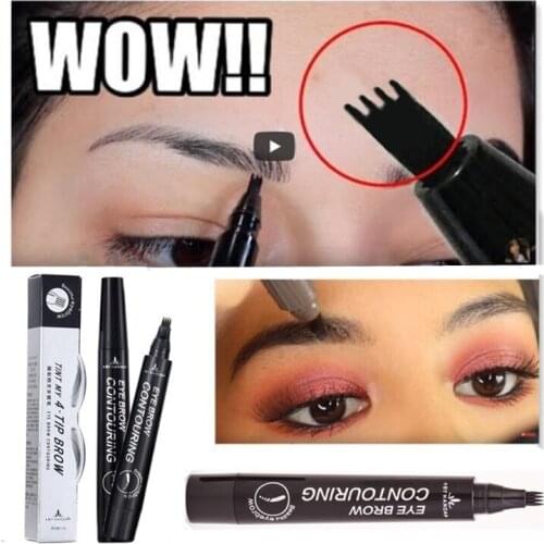 Women Makeup Brushes Tattoo Eyebrow Fine Sketch Waterproof Lock Color Shaper Makeup Tool Eyebrow Long Lasting Eyebrow Pencil