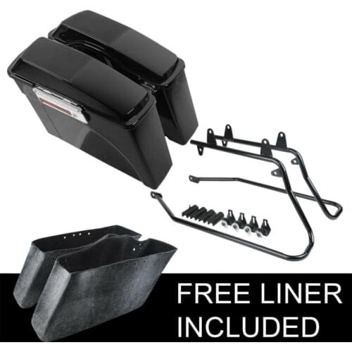 Motorcycle Hard Saddlebags Speaker Lid+Conversion Brackets For HARLEY SOFTAIL FLSTF 1986-2013