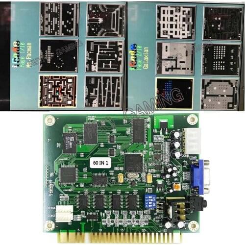 Jamma 60 in 1 Classical Game PCB for Cocktail Arcade Machine or Up Right arcade game machine 1 pcs free shipping