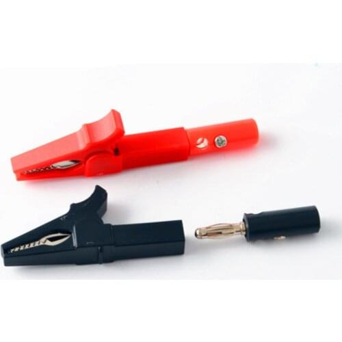 10piece 55mm jack type fully insulated clip alligator clip test clip pure copper white-plated electronic test clip with terminal