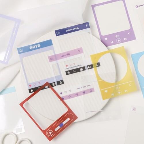 15pcs INS photo sky PVC stickers package DIY Diary Transparent Photo frame stickers Decoration labels sticker Album Scrapbooking