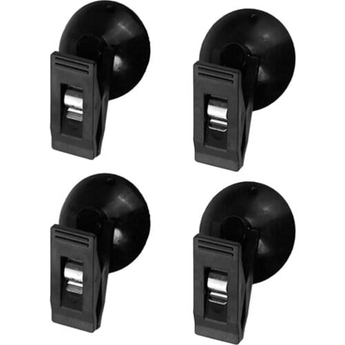 2 Pair Multifunctional Suction Type Clips Curtain Clamp Bag Holder Storage Clip for Car Auto (Black)