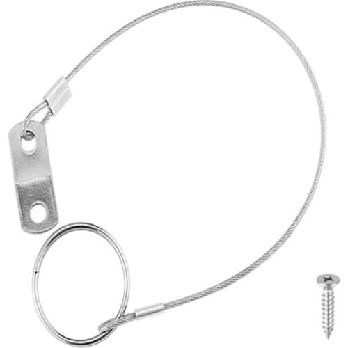 2X Stainless Steel 316 Lanyard Cable Safety Tether Wire For Loss Prevention 1 Loop With Quick Release Ring & Rubber Coating