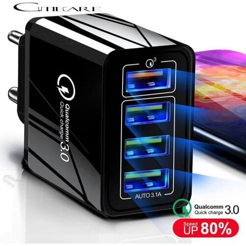 48W Quick Charge 3.0 4.0 USB Charger for iPhone X XS 7 Samsung Huawei P20 Xiaomi QC 3.0 Wall Travel Fast Charger EU US UK