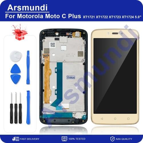 5.0" Tested For Motorola Moto C Plus CPlus XT1721 XT1722 XT1723 XT1724 LCD Display Touch Screen Digitizer Assembly Replacement