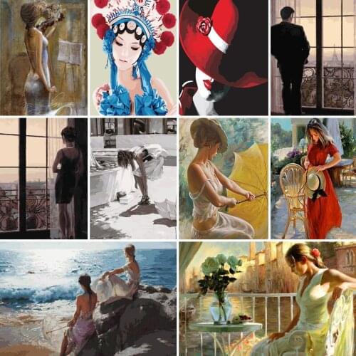 50/65/75cm Painting By Numbers woman Sexy Oil Painting Portrait Pictures By Number Paint By Numbers For Adults Home Decor