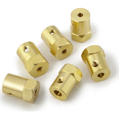AXSPEED 3/4/5/6/7/8mm Brass Hexagon Flexible Shaft Coupling Rigid Coupler Motor Connector
