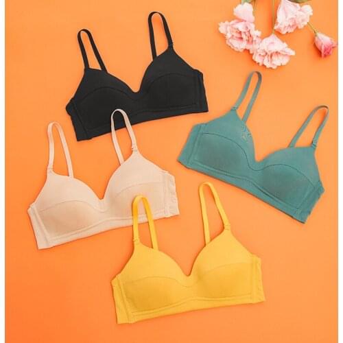 Wasteheart Women Fashion Black Yellow Blue Bralette Wireless One-Piece Bras Padded Female Active Bra Underwear Cup A B Push Up