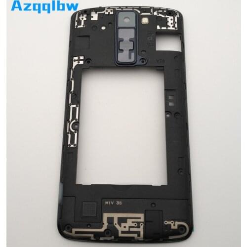 Azqqlbw For LG K8 LTE K350N K350E single card /dual card middle frame housing case backplate With Camera lens blue/white/gold