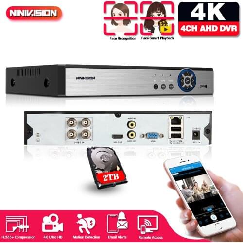 H.265 Face Detection AHD DVR 4CH Digital Video Recorder AHD 5MP 4 Channel Hybrid input Security HDMI Output Onvif P2P 3G WIFI