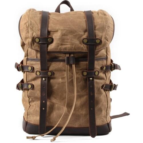 Retro canvas female backpack wild college student computer large-capacity bag mountaineering bag backpack male travel bag