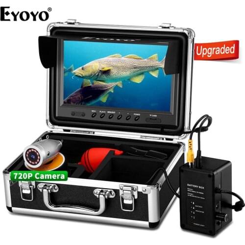 Eyoyo Ice Fishing Camera Video Fish Finder 30M 9" Upgraded 720P Camera 12pcs IR Lights Screen w/DVR Function for Ice Sea Fishing