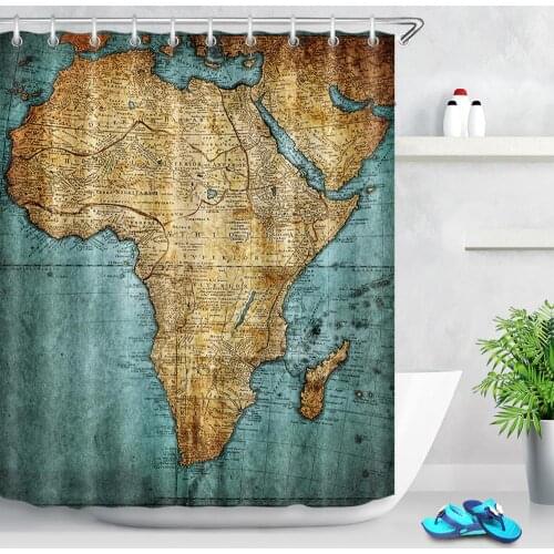 World Map Shower Curtain For Bathroom Bath Curtains Extra long Waterproof Polyester Fabric Shower Curtain Home Decorations