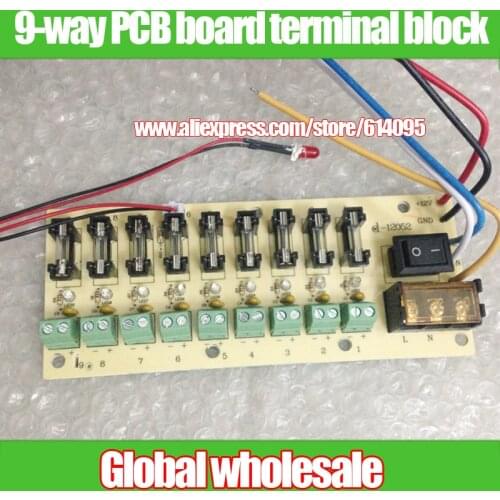 12V DC power distribution 9-way PCB board terminal block for switching power supply electricity current wiring LED switch
