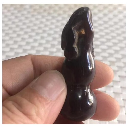 Collection Chinese Hand-made Ox Horn Gourd Tea Pet Toys Auspicious Home Decoration Geomantic Ornaments