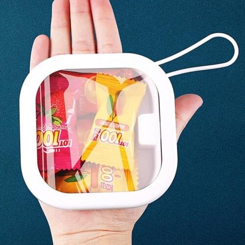 Storage Box Transparent Lid Easy to Carry Drawstring Headband Square Storage Boxes for Earphone
