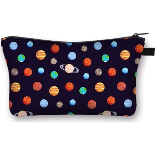 Galaxy Star Print Cosmetic Bag Planet UFO Women Makeup Bags Childrens toys Storage Toiletries Bag Girls Cosmetic Case Best Gift