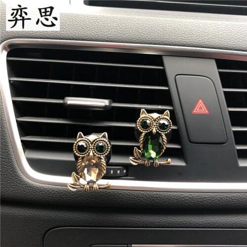 Fine metal owl modeling Automobile air conditioner decoration perfume clip Cute animal modeling car air freshener Perfume