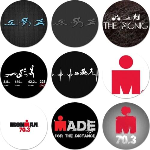 Cool Ironman Triathlon Logo Icons Pins Badge Decoration Brooches Metal Badges For Clothes Backpack Decoration