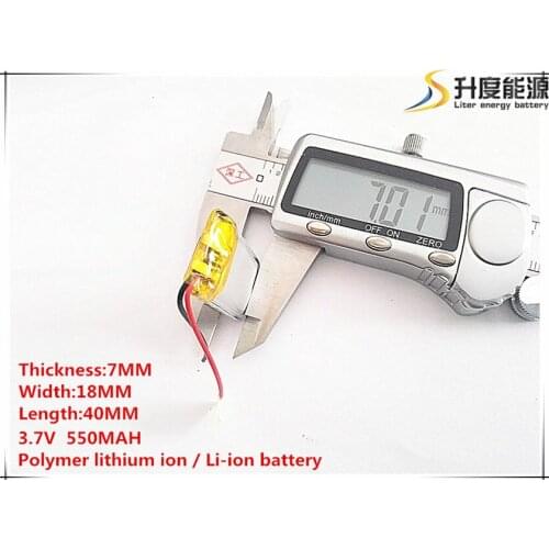 Li-po 10pcs [SD] 3.7V,550mAH,[701840] Polymer lithium ion / Li-ion battery for TOY,POWER BANK,GPS,mp3,mp4,cell phone,speaker