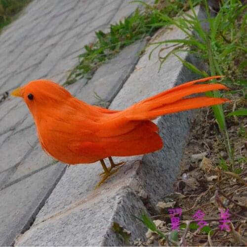 Mini simulation bird model polyethylene & furs simulation small cute orange bird doll gift about 13cm 2192