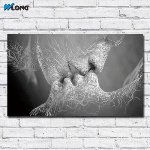 Fashion Oil Painting Abstract Black and white Art Love Wall Art Canvas Prints Pictures For Living Room And Bedroom No Framed