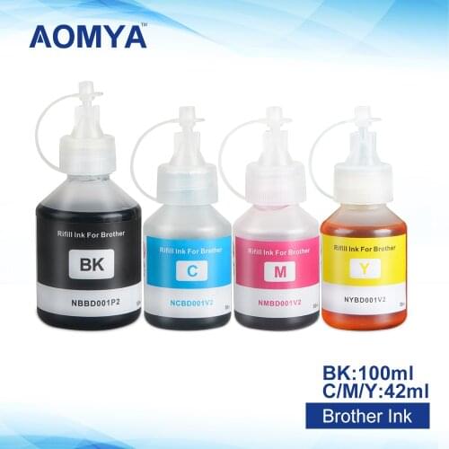 Aomya Specialized Refill Ink Kit 4 Colors Compatible For Brother Inkjet Printer DCP-T300 DCP T300 500W 700W MFC-T800W MFC T800W
