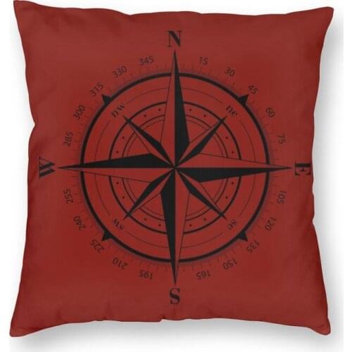 True North Compass Nautical Love Throw Pillow Case Home Decor Square Sailing Sailor Cushion Cover 45x45 Pillowcover for Sofa
